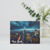 New York City Lichten Briefkaart (Staand voorkant)