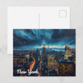 New York City Lichten Briefkaart (Voorkant / Achterkant)