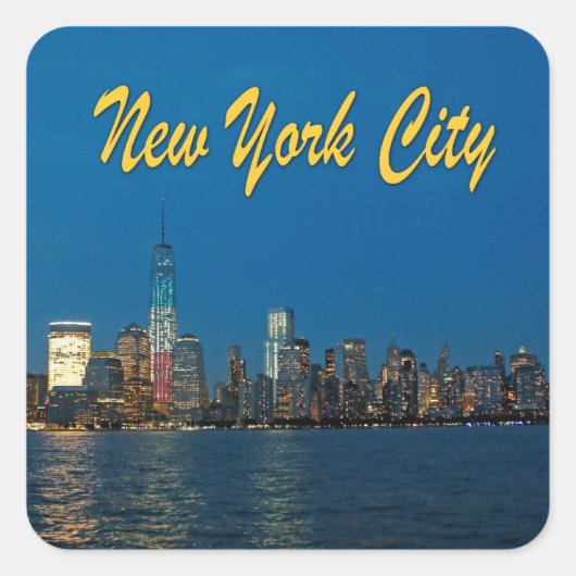 New York City Lights Vierkante Sticker (Voorkant)