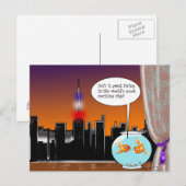 New York City Living Funny Fish Cartoon Briefkaart (Voorkant / Achterkant)