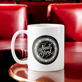 New York City Logo op zwart Koffiemok