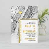 New York City Love Locator | Stadsweddenschap Folie Uitnodiging (Staand Voorkant)