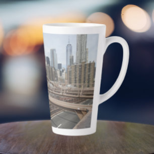 New York City Lower Manhattan Skyline Latte Mok