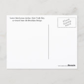 New York City Lower Manhattan Skyline Travel Briefkaart (Achterkant)