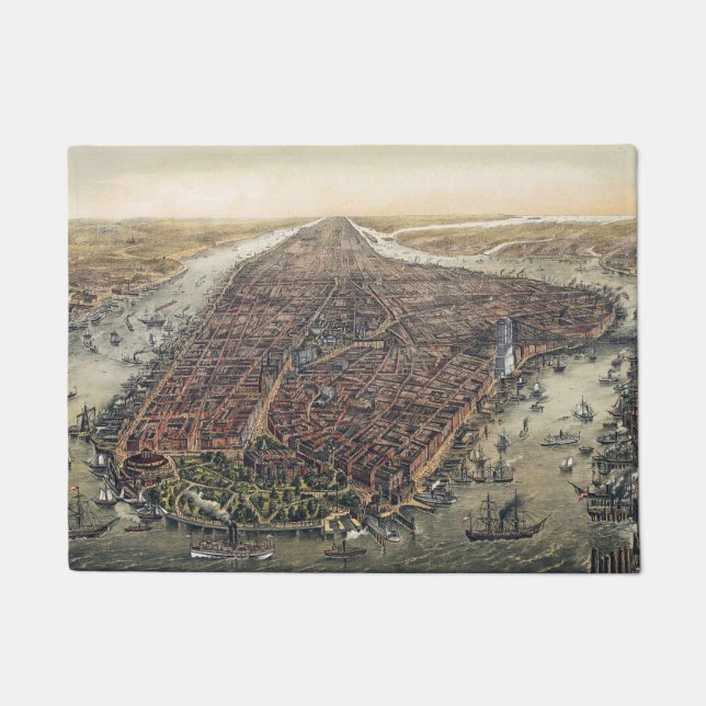  New York City, Manhattan, Brooklyn Bridge Deurmat (Voorkant)