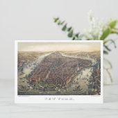  New York City, Manhattan, Brooklyn Bridge Kaart (Staand voorkant)