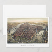  New York City, Manhattan, Brooklyn Bridge Kaart (Voorkant / Achterkant)