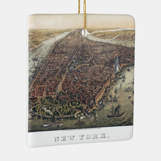  New York City, Manhattan, Brooklyn Bridge Keramisch Ornament (Rechts)