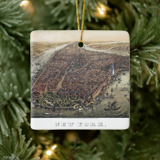 New York City, Manhattan, Brooklyn Bridge Keramisch Ornament (Boom)