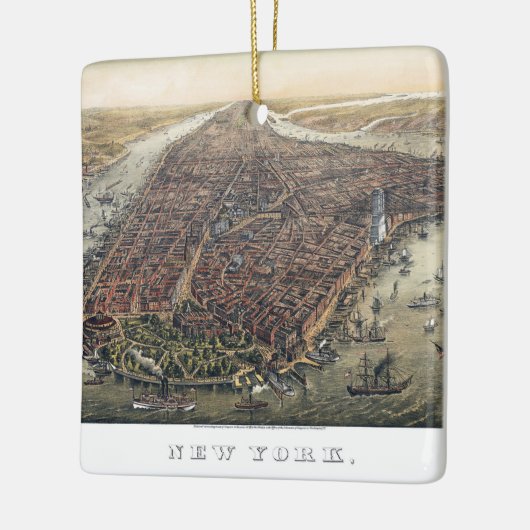  New York City, Manhattan, Brooklyn Bridge Keramisch Ornament (Links)