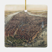 New York City, Manhattan, Brooklyn Bridge Keramisch Ornament (Achterkant)