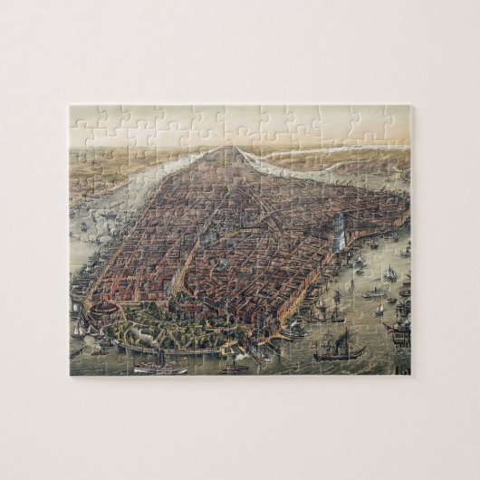  New York City, Manhattan, Brooklyn Bridge Legpuzzel (Horizontaal)