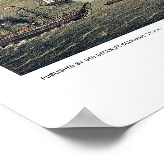  New York City, Manhattan, Brooklyn Bridge Poster (Hoek)