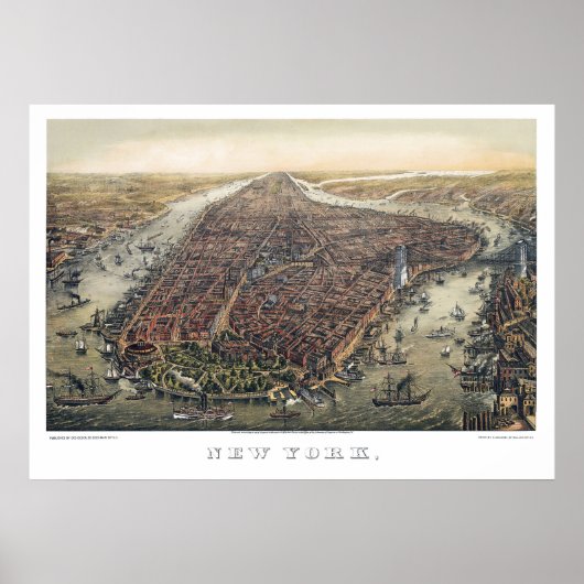  New York City, Manhattan, Brooklyn Bridge Poster (Voorkant)