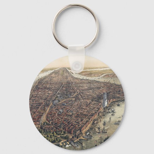  New York City, Manhattan, Brooklyn Bridge Sleutelhanger (Voorkant)