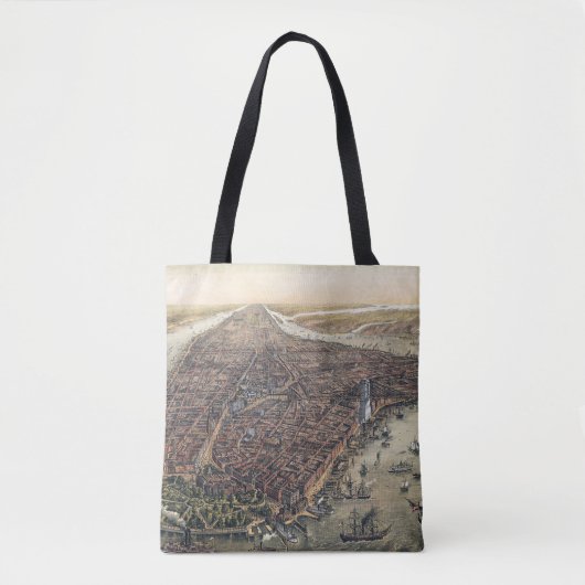  New York City, Manhattan, Brooklyn Bridge Tote Bag (Voorkant)