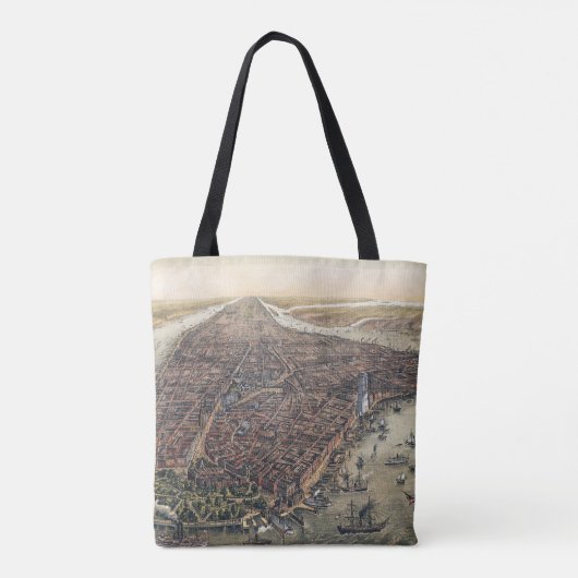 New York City, Manhattan, Brooklyn Bridge Tote Bag (Achterkant)