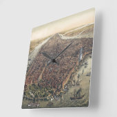  New York City, Manhattan, Brooklyn Bridge Vierkante Klok (Hoek)