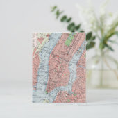 New York City, Manhattan,  kaart, briefkaart (Staand voorkant)