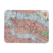 New York City, Manhattan,  kaart, magneet (Horizontaal)