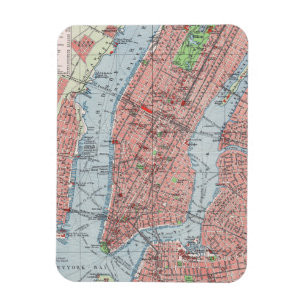 New York City, Manhattan, kaart, magneet