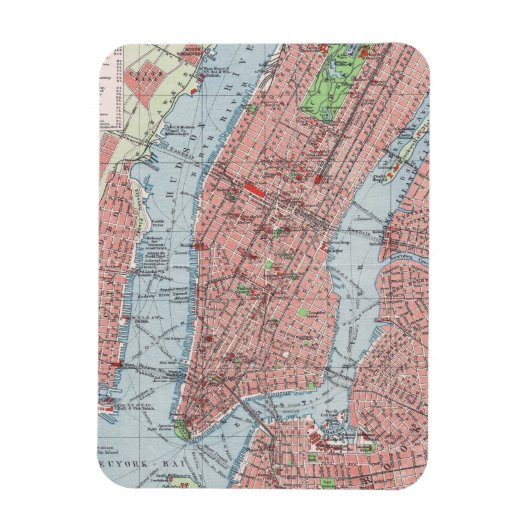 New York City, Manhattan,  kaart, magneet (Verticaal)