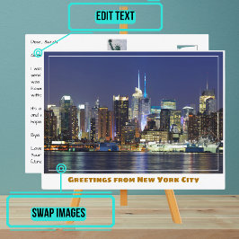 New York City Manhattan Midtown Skyline Briefkaart