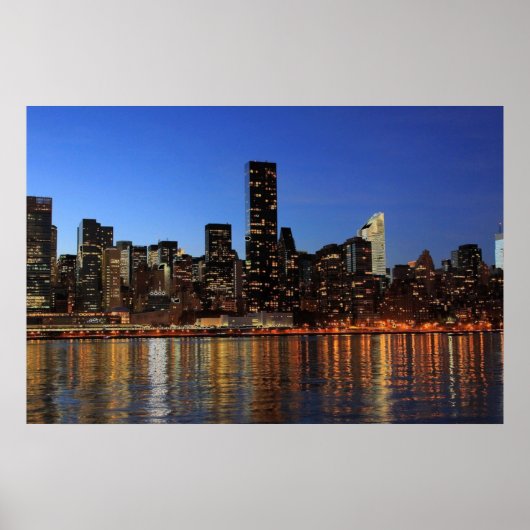 New York City Manhattan Night Poster (Voorkant)
