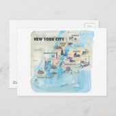 New York City Manhattan reiskaart Briefkaart (Voorkant / Achterkant)