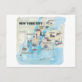 New York City Manhattan reiskaart Briefkaart