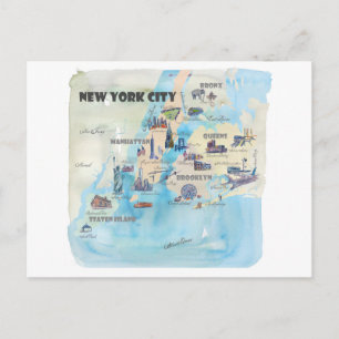 New York City Manhattan reiskaart Briefkaart