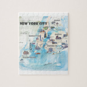 New York City Manhattan  reiskaart Legpuzzel