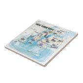 New York City Manhattan  reiskaart Tegeltje (Zijkant)