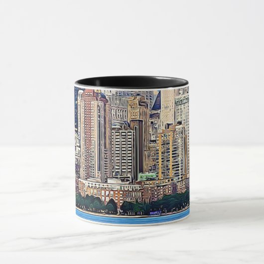 New York City Manhattan Sailboat Coffee Mok (Midden)