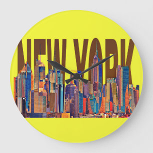 new york city Manhattan silhouet Grote Klok