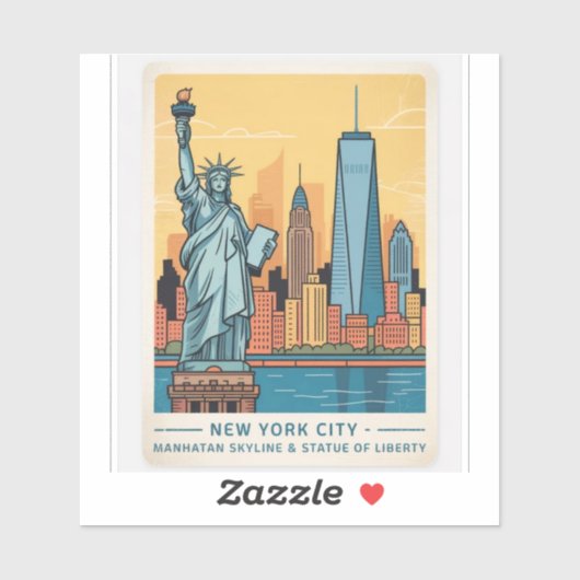 New York City Manhattan Silhouet Sticker (Vel)