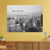 New York City, Manhattan Skyline B/W Fotografie Canvas Afdruk (Insitu (Woonkamer))
