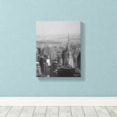 New York City, Manhattan Skyline B/W Fotografie Canvas Afdruk (Insitu (Houten vloer))