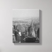 New York City, Manhattan Skyline B/W Fotografie Canvas Afdruk (Voorkant)