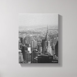 New York City, Manhattan Skyline B/W Fotografie Canvas Afdruk
