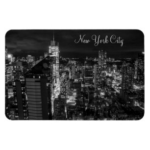 New York City Manhattan Skyline bij nacht Magneet