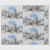 New York City Manhattan Skyline Cadeaupapier (Vlak)
