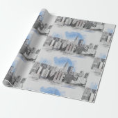 New York City Manhattan Skyline Cadeaupapier (Uitgerold)