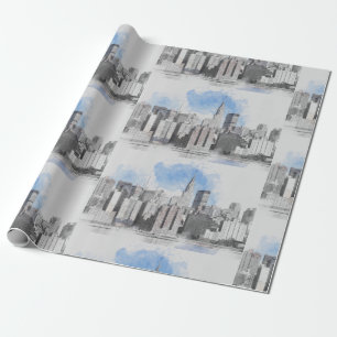 New York City Manhattan Skyline Cadeaupapier