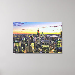 New York City Manhattan Skyline Canvas Afdruk