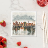 New York City Manhattan Skyline - gemengde media Servet (Insitu)