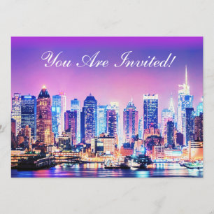 New York City Manhattan Skyline Invitation Kaart