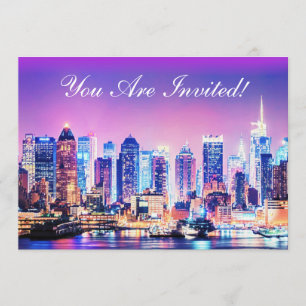New York City Manhattan Skyline Invitation Kaart