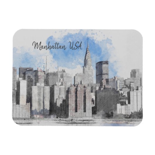 New York City Manhattan Skyline Magneet (Horizontaal)