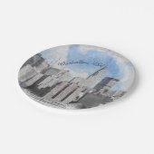 New York City Manhattan Skyline – Modern Papieren Bordje (Gekanteld)